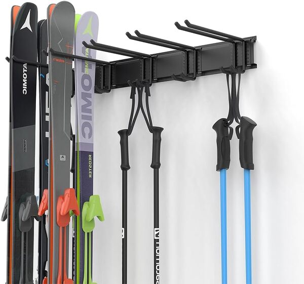 Ultrawall Porte-skis mural pour garage - 10 paires de supports de skis pour abri de jardin - Peut supporter jusqu'à 136 kg