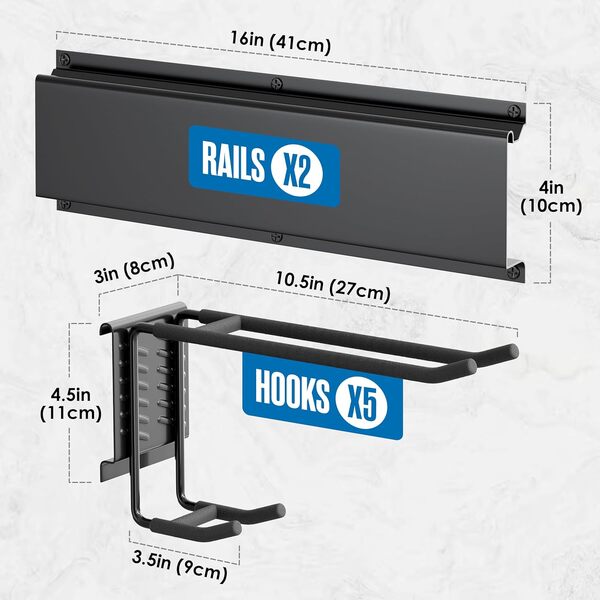 Houseables Support mural pour skis, planche à neige, peut contenir 12 paires de skis, support mural pour ski, support de rangement pour ski, porte-skis pour garage, support mural pour snowboard,