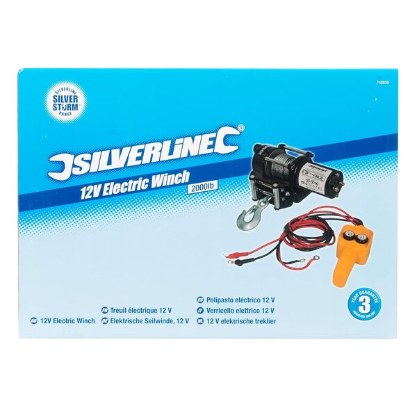 Silverline - Treuil électrique 12 V 900 kg (2 000 lb) (748850)