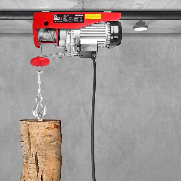 Treuil électrique 400-800kg câble en acier hauteur max. 12m poulie moteur boîtier commande télécommande palan électrique