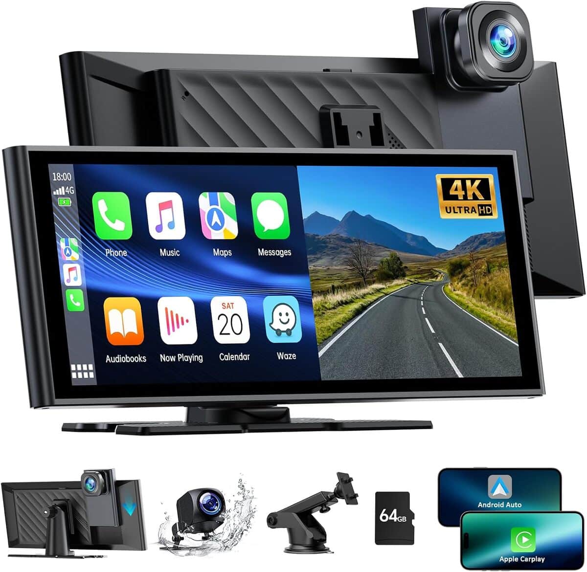Test de l'autoradio Lamto A-pple Carplay avec dashcam 4K