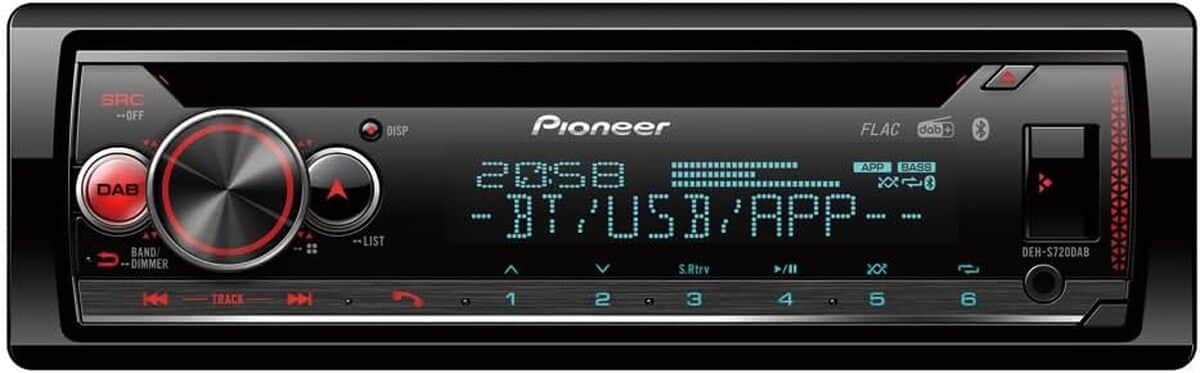 Test de l'autoradio Pioneer DEH-S720DAB : connectivité et design multicolore