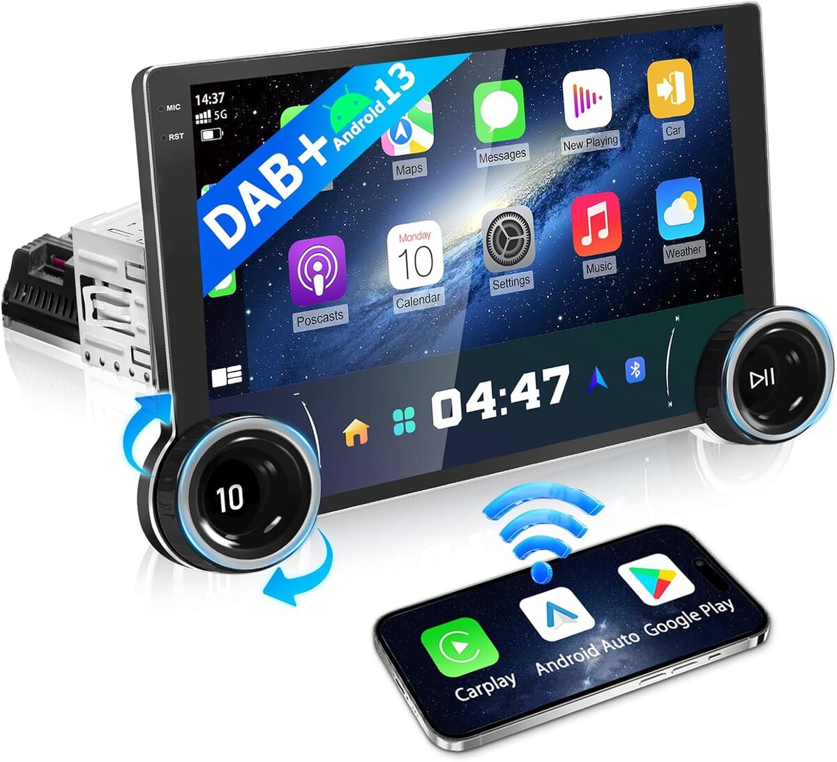 Test de l'autoradio URVOLAX Android 13 avec Carplay et écran tactile 10, 1