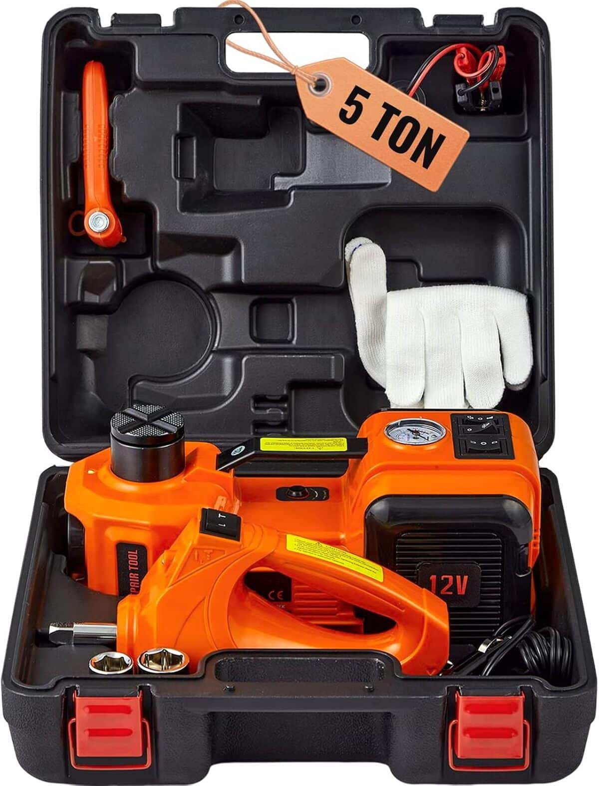 Test du cric hydraulique électrique VEVOR 5 T pour dépannage routier