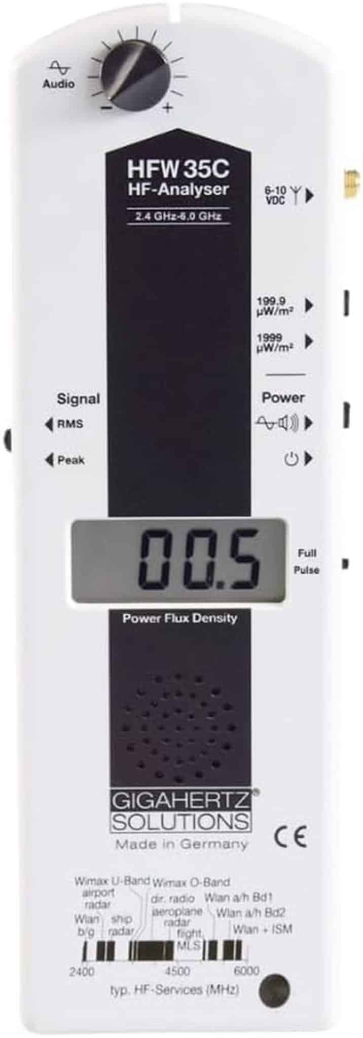 Test du détecteur d'électrosmog haute fréquence Gigahertz Solutions HFW35C