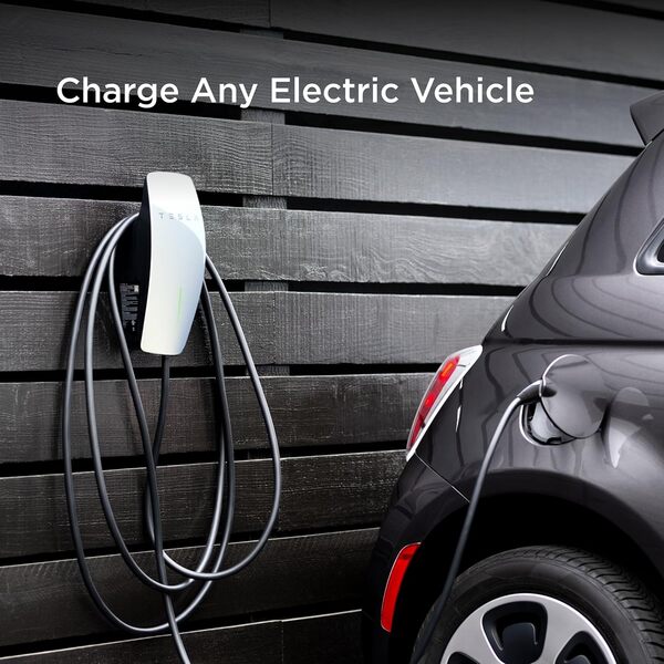 Tesla Wall Connector | Type 2 | Compatible avec Tous Les véhicules électriques | Monophasé et triphasé | Jusqu'à 22 KW | Câble de 7.3m Inclus | Intérieur et extérieur
