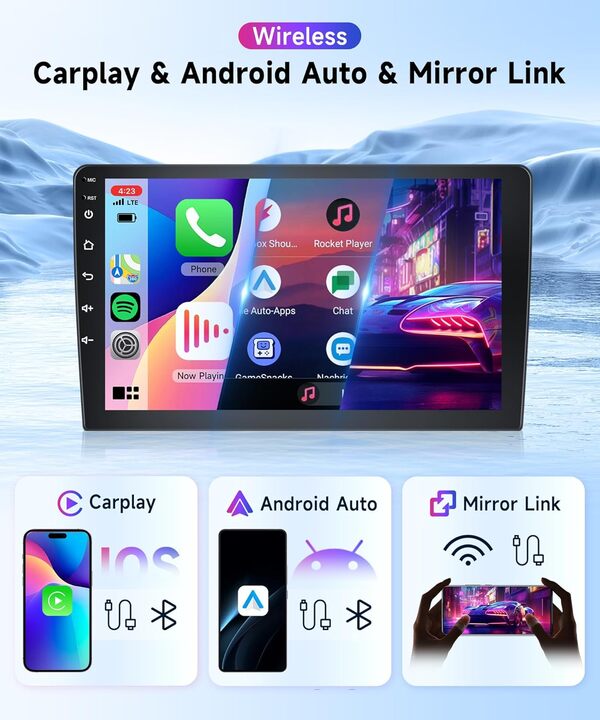 2G 64G Android Autoradio pour Peugeot 2008 208 2012-2018 10 Pouces écran Tactile Autoradio avec Carplay sans Fil Android Auto GPS Mirror Link Bluetooth FM/RDS Radio WiFi USB+ Caméra Recul