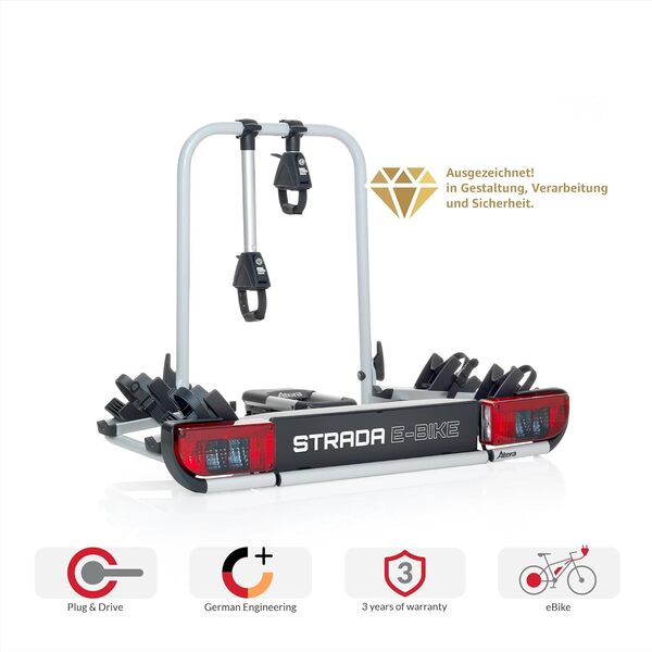 Atera 022686 Porte-vélos Strada E-Bike M - Porte-vélos à attelage, gris