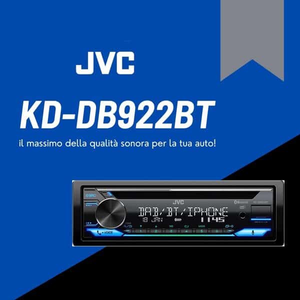 JVC autoradio CD, USB, iPod, Bluetooth, Dab +, KD-DB922BT Noir