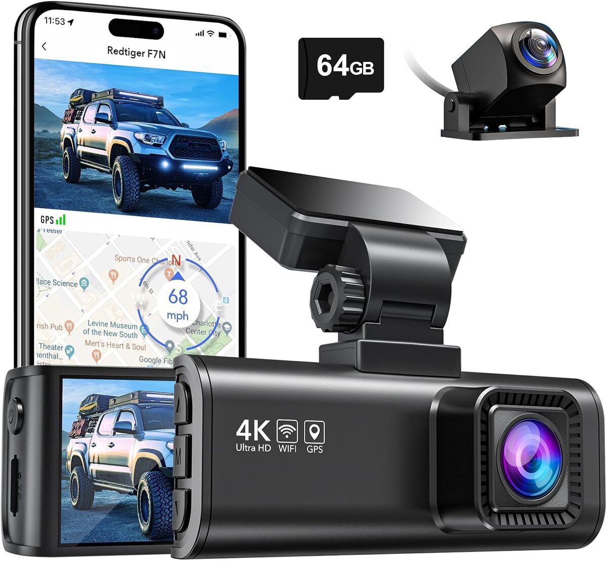 Test de la dash cam REDTIGER F7N 4K Dual avec WiFi et GPS intégré