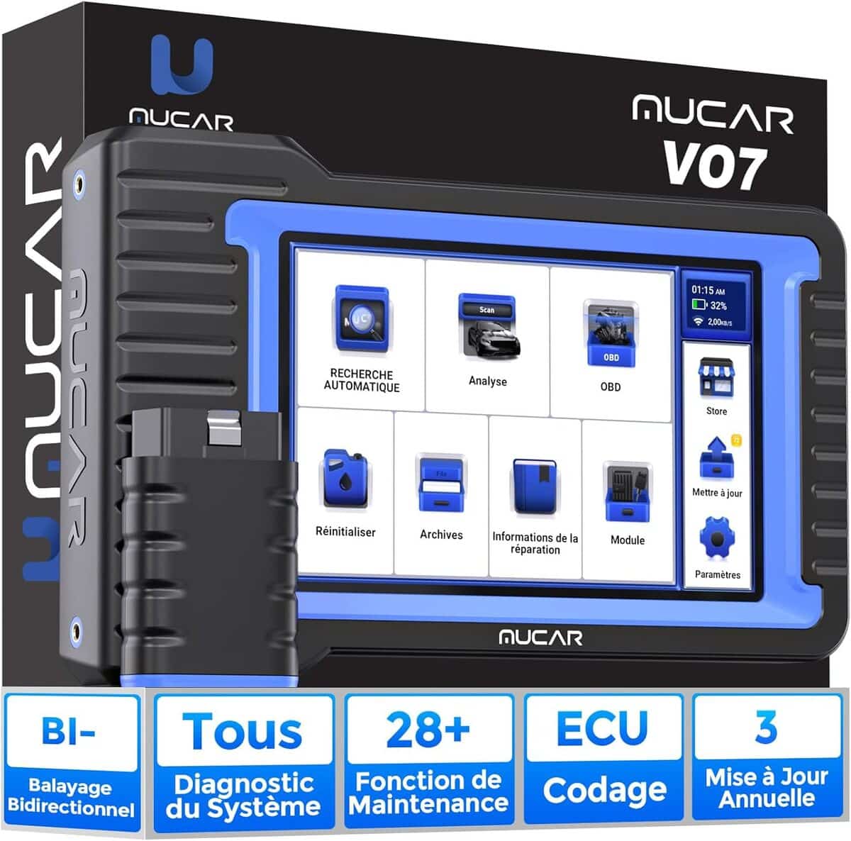 Test de la valise diagnostic auto MUCAR VO7 : outil complet avec mise à jour gratuite