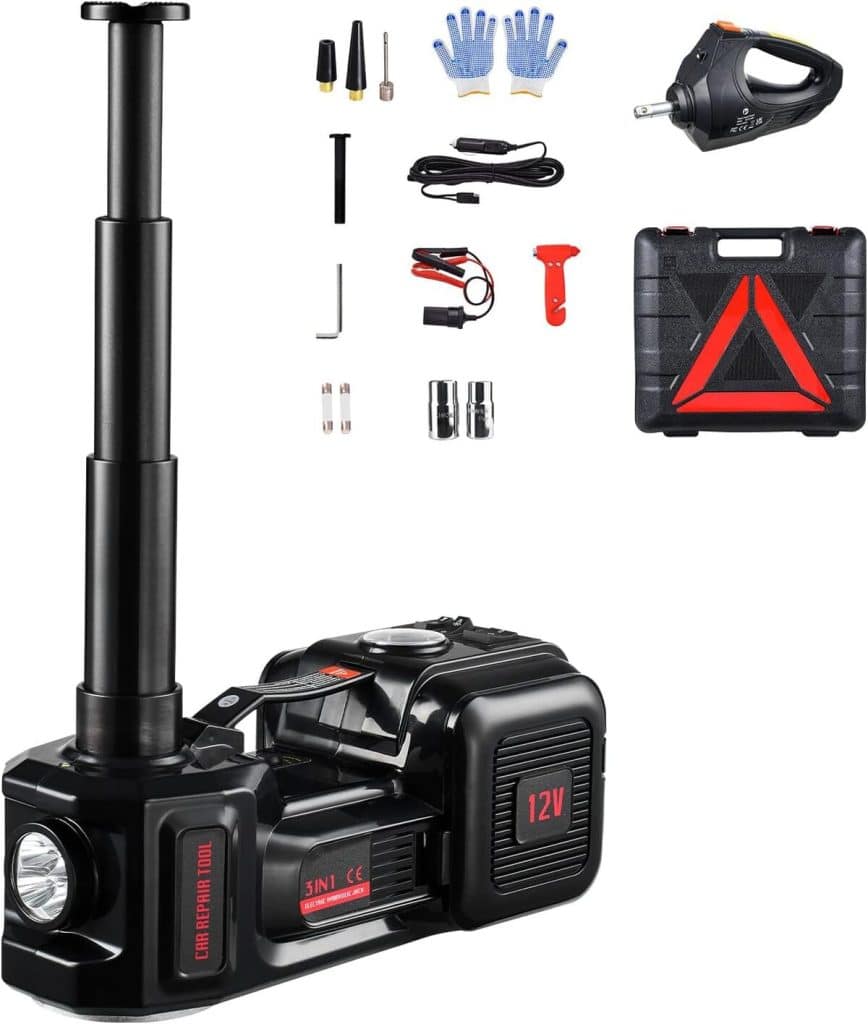 Test : vEVOR cric électrique 5 T avec clé à chocs et gonfleur intégré