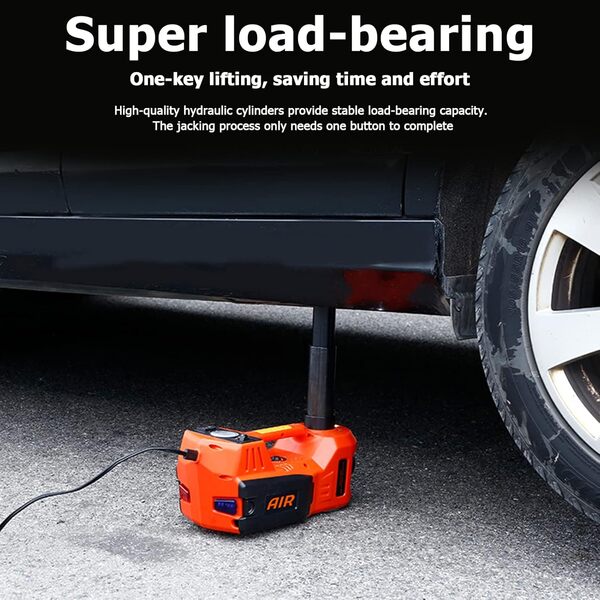 Cric Électrique Hydraulique 12V 5T avec Pompe Gonflable et Lumière - Outil de Changement de Pneus pour Voiture SUV et Ateliers de Réparation d'Urgence