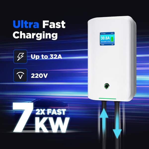 Morec 7,68 KW EV Chargeur Station de Recharge monophasé 32A avec Une Prise de câble et Un câble d'alimentation de 1m vers Le boîtier de Distribution Boîte Chargeur véhicule électrique Rapide