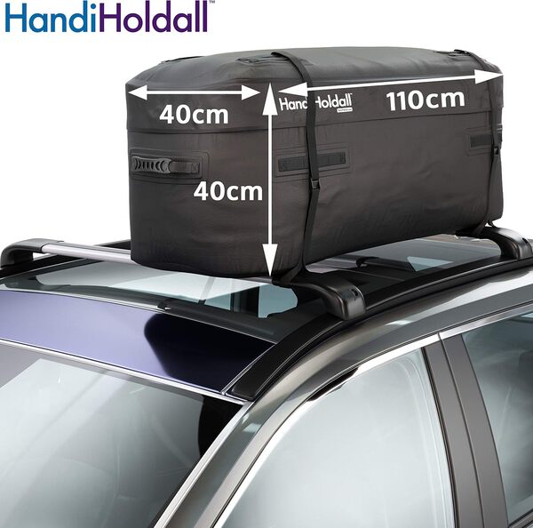 HandiHoldall 175 litres Waterproof Soft Roof Box - Sac de Toit Pliable avec Base Solide - Noir