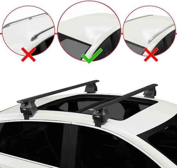 Compatible avec Renault Captur 2 2019-2025 ACE-4 Barres de Toit Railing Porte-Bagages de Voiture Noir Aluminium 2 Barres