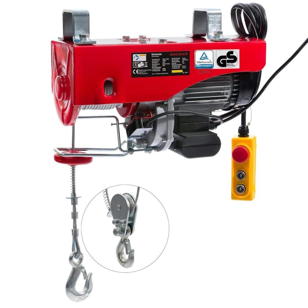 Test du treuil électrique Arebos 1300W 500/1000 kg
