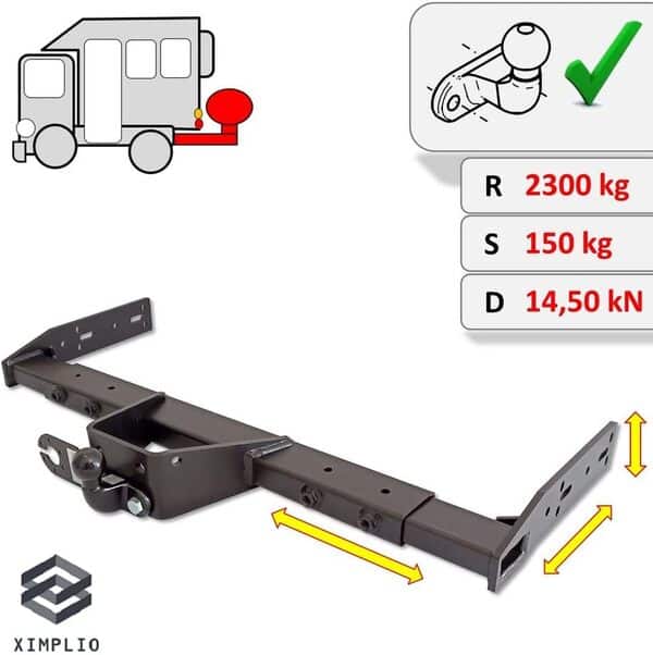 Attelage de remorque universel variable - pour campeur, camping-car, caravane, tombereau, un camione, voiture de livraison
