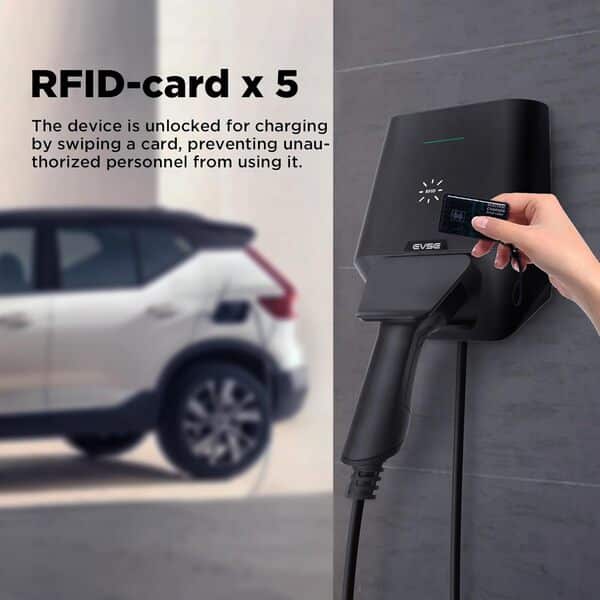 WISSENERGY Wallbox 7,4 KW pour Véhicule Électrique avec RFID, Monophasé 16A | 24A | 32A avec Débouché Type 2, Borne de Recharge Vehicule Electrique Mode 3 avec Norme EU IEC 62196-2 pour BEV PHEV