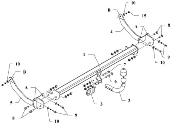 Auto-Hak L'attelage complet rigide fixe per Peugeot 308 SW break 04.2008-04.2014 + universel faisceau électrique 7-broches