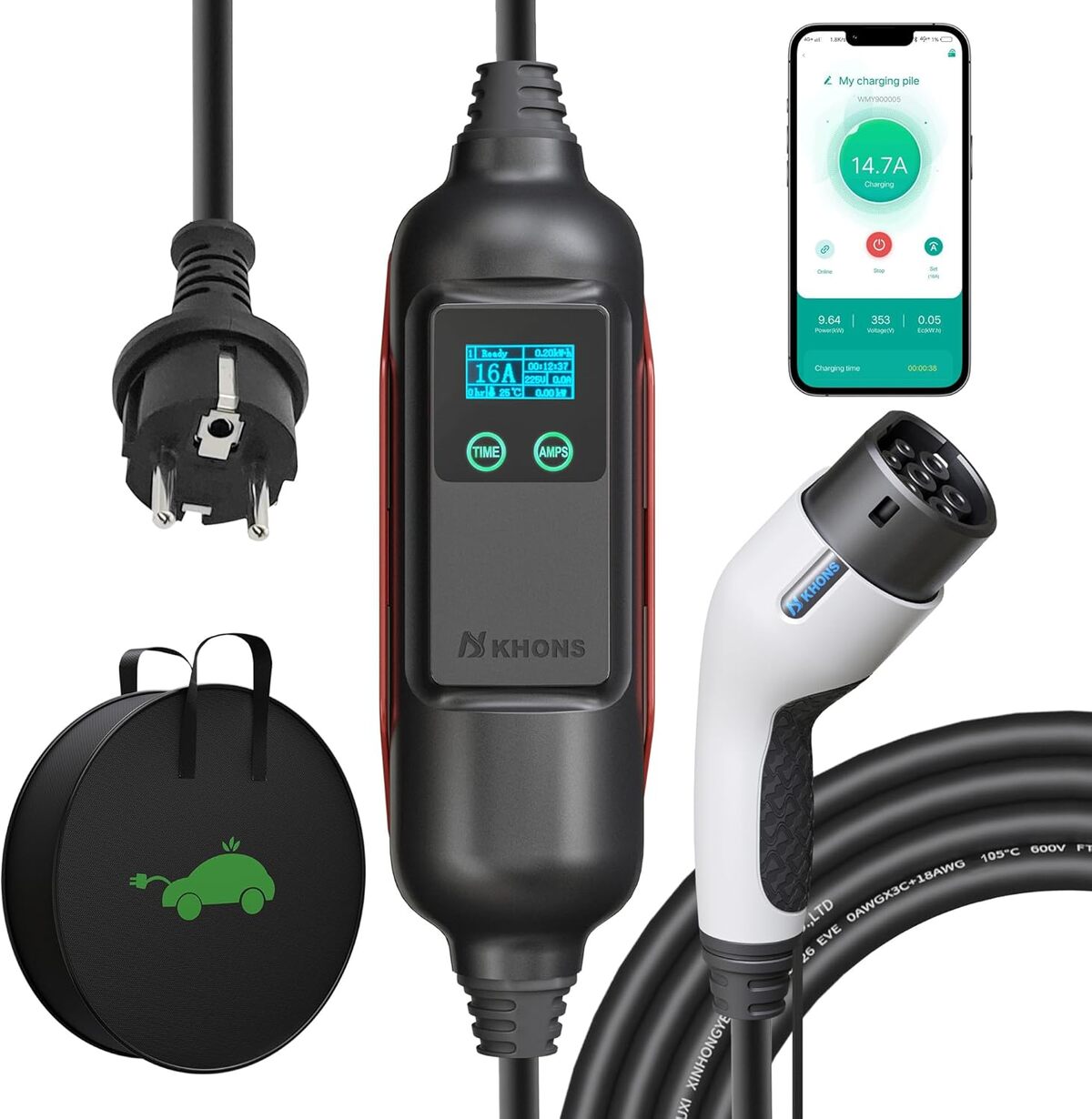 Test : chargeur Youwoauto 3, 7KW avec contrôle APP pour véhicules électriques