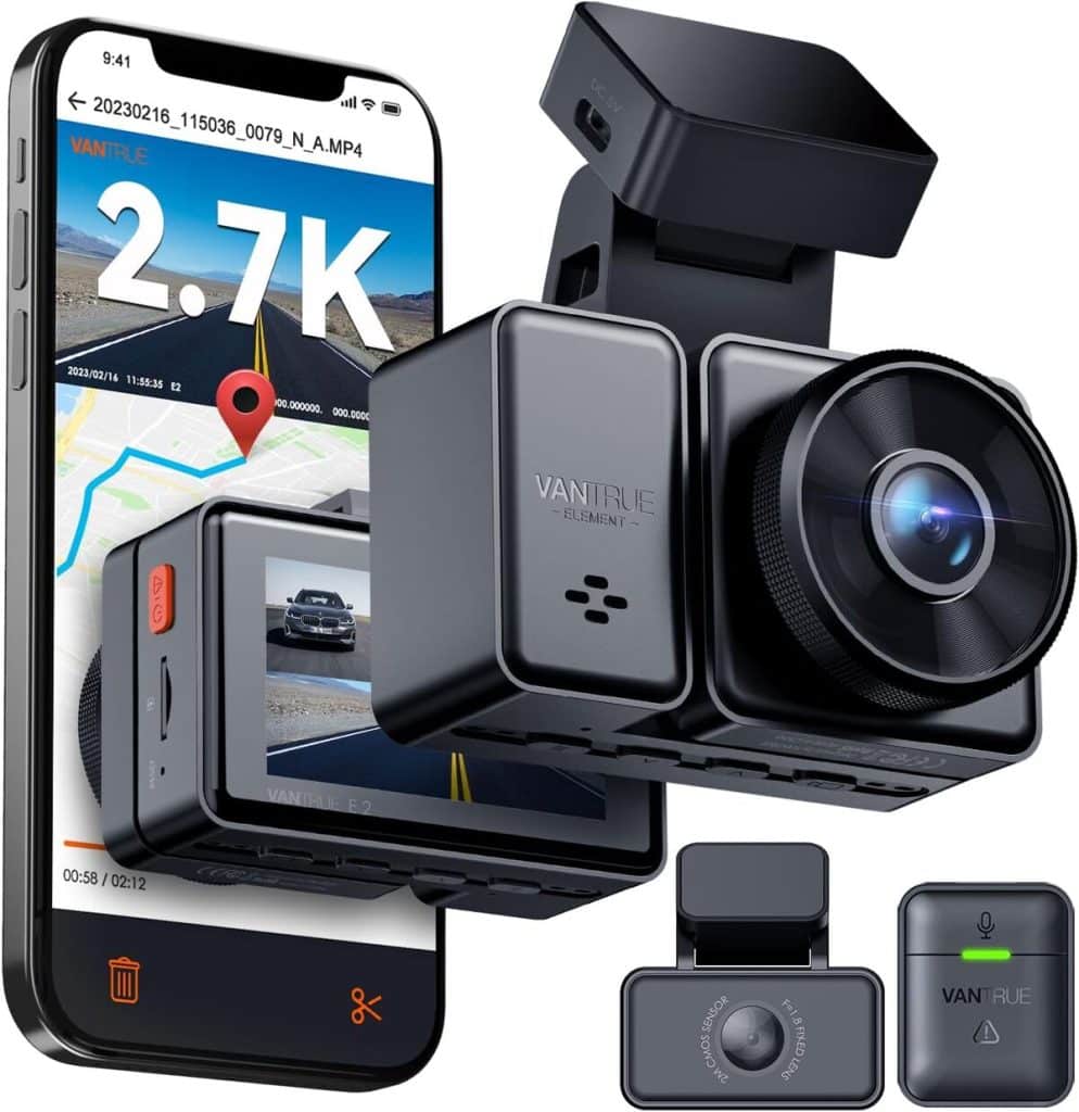 Test : dashcam Vantrue E2 avec WiFi et vision nocturne
