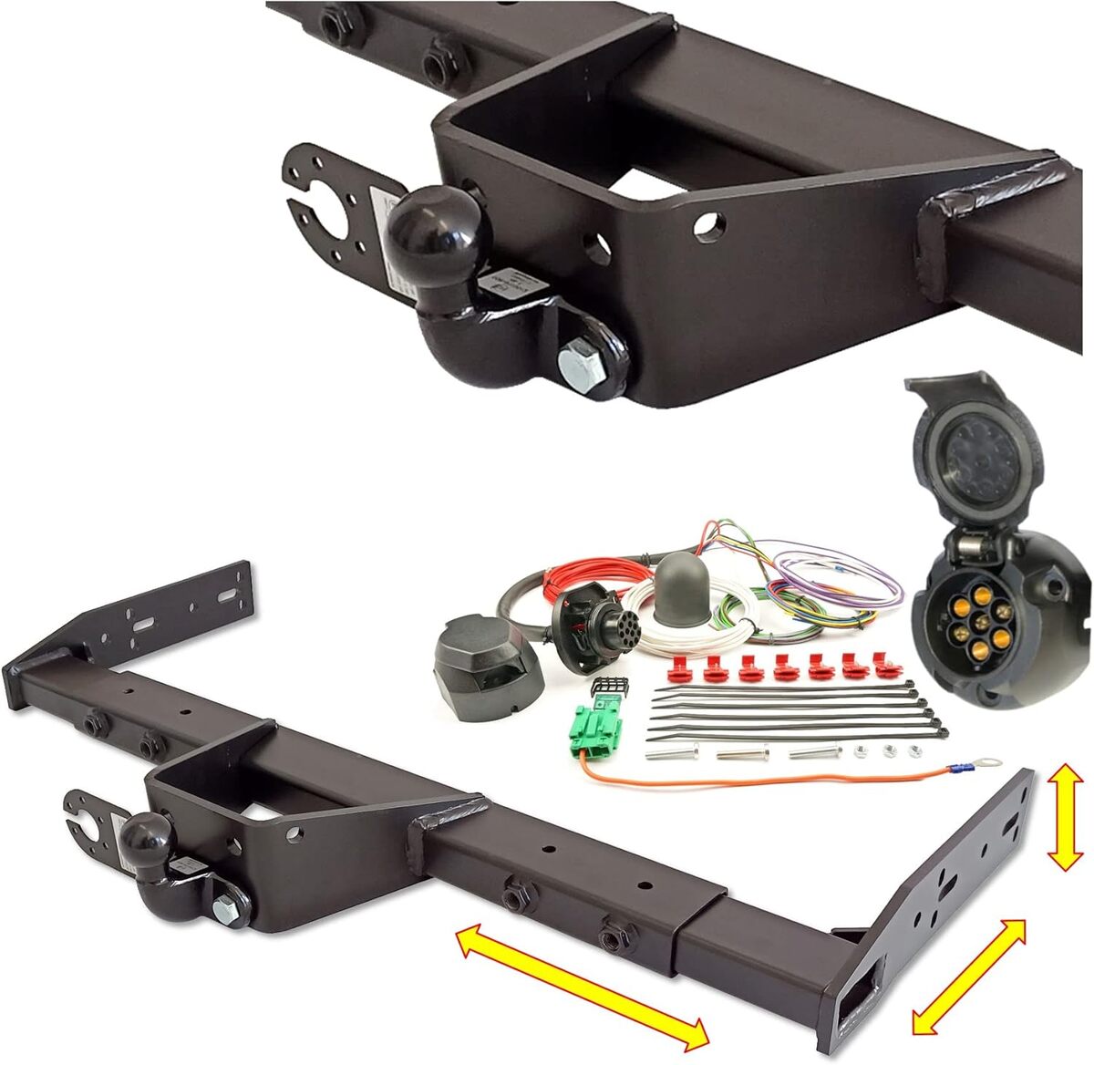 Test de l'attelage de remorque universel variable avec kit électrique 7 broches