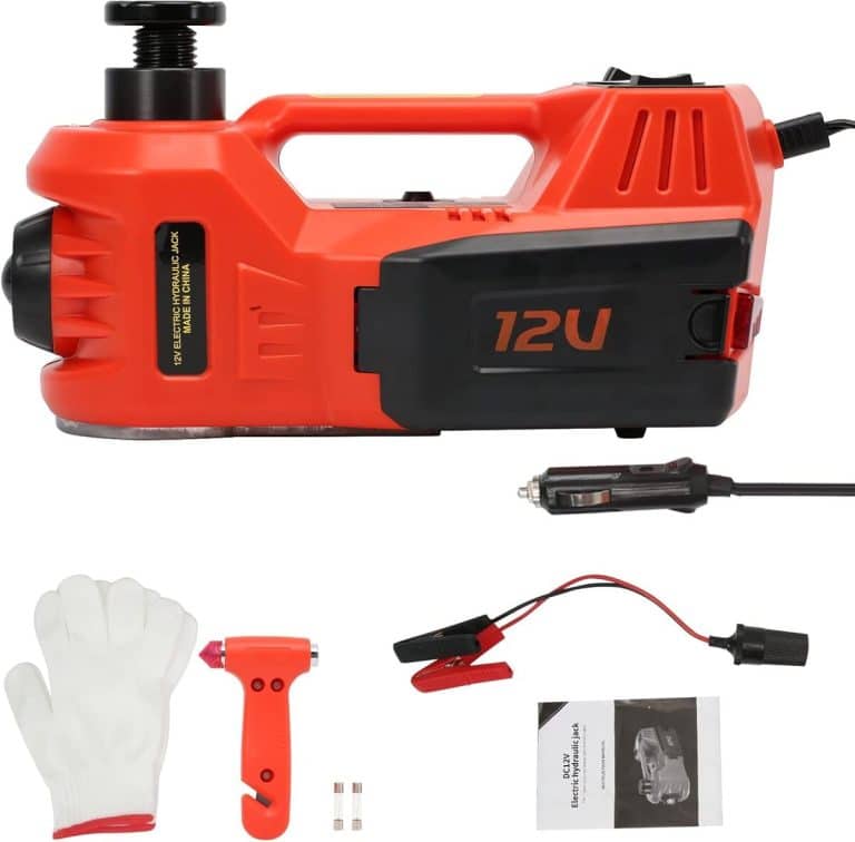 Cric Électrique 5T 12V Avec Pompe Gonfleur Pneus Et Lampe LED - Kit Portable Pour Voiture Et Pickup