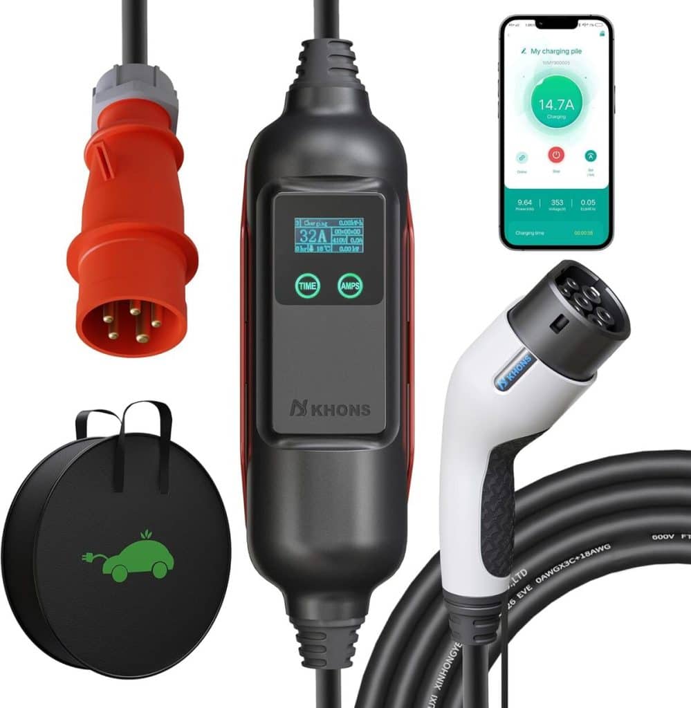 Test : youwoauto chargeur voiture électrique 22kW triphasé type 2, contrôle APP