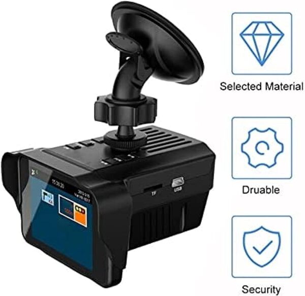 Détecteur De Radar 3 Pouces 720P 120 Degrés Bande Complète Mirro Voiture Vitesse Chien De Police Détecteur De Radar GPS Alerte Vocale Sécurité 2 en 1 Rapide Et Stable,Constructive23