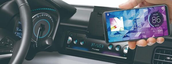 Pioneer SPH-20DAB Autoradio avec support smartphone intégré, format 1 DIN, radios FM/DAB+, USB, Bluetooth, Multicouleur, Application 