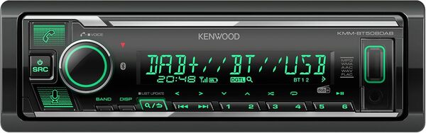 Kenwood autoradio USB, Bluetooth, iPhone, Dab+, KMM-BT508DAB, Noir