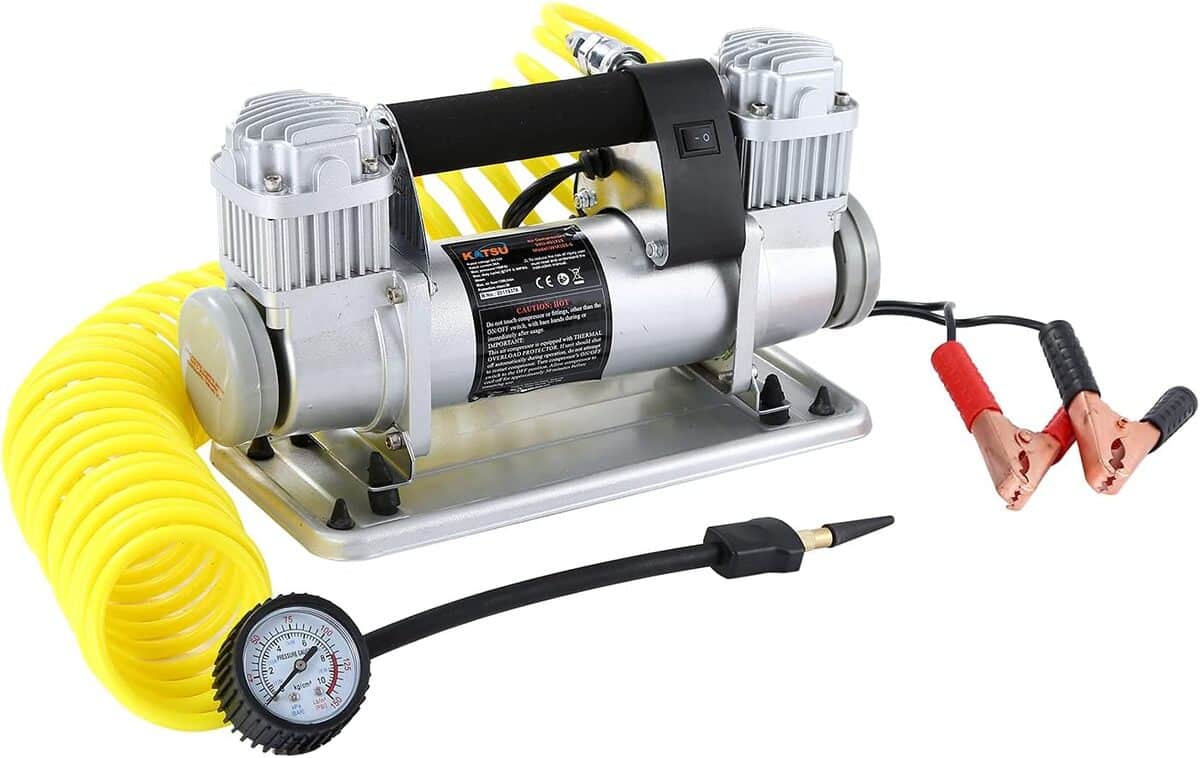 Test du gonfleur de pneu KATSU 2 cylindres 150 PSI 12V