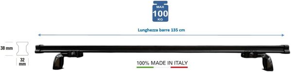 GEV 9403 Barres de Toit Professionnelles, 100 kg Capacité de Chargement, Lot de 3