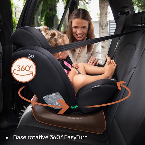 LIONELO Bastiaan I-Size Siège Auto Pivotant à 360° pour les Enfants de 0 à 36 kg et de 40 à 150 cm, Installation Face et Dos à la Route, ISOFIX Sangle TopTether