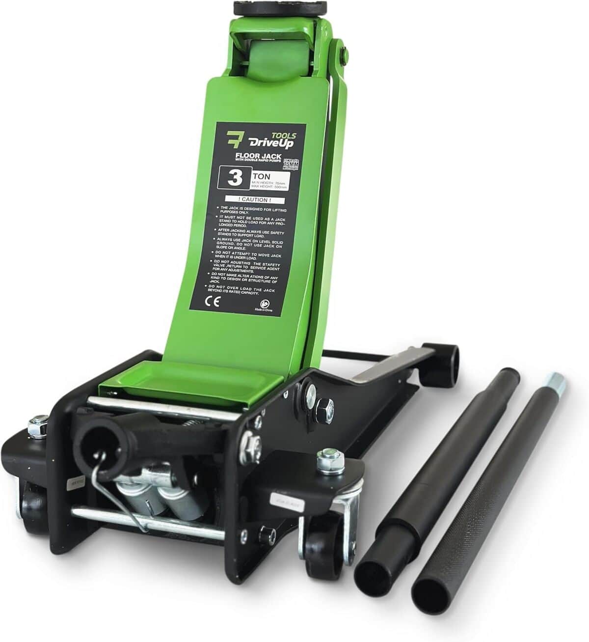 Test du cric hydraulique extra plat DRIVEUPTOOLS 3t