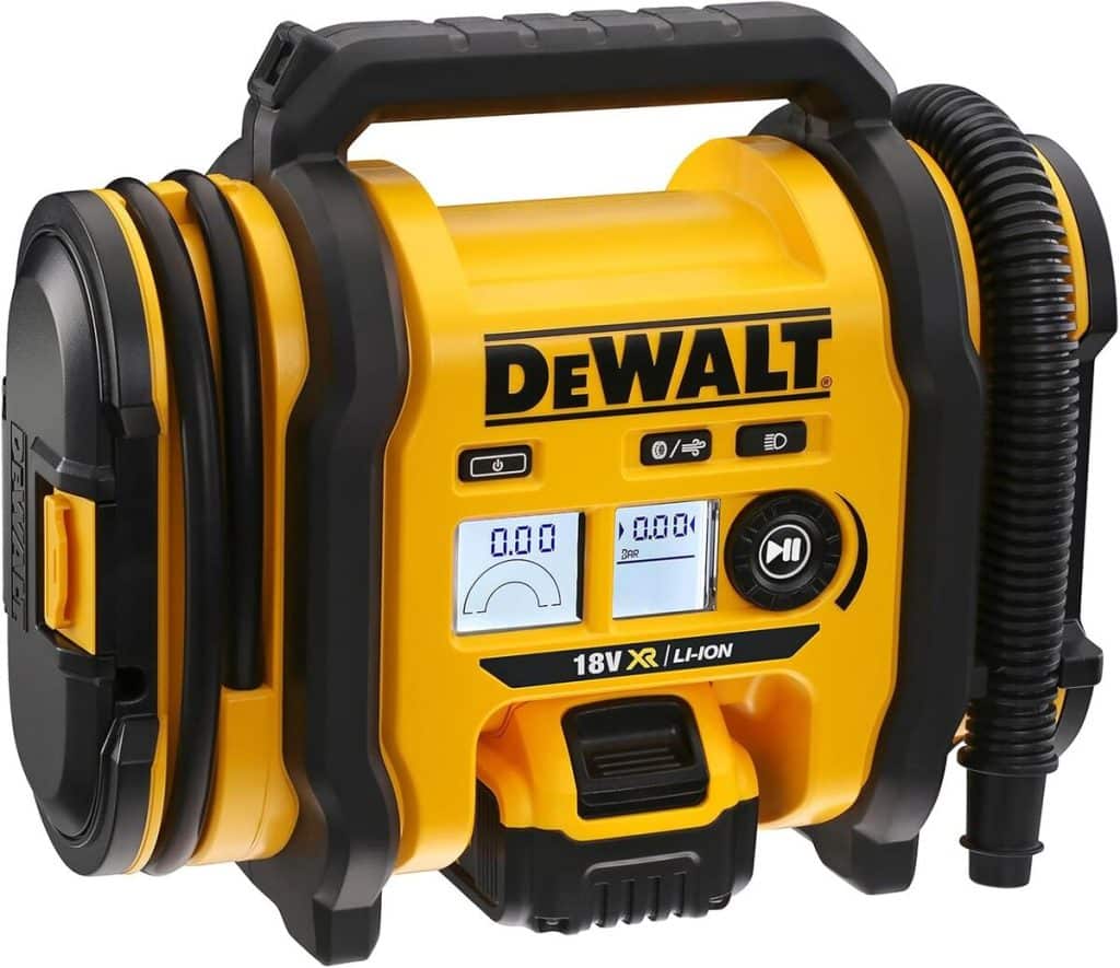 Test : gonfleur XR 18V DEWALT avec LED et jauge digitale