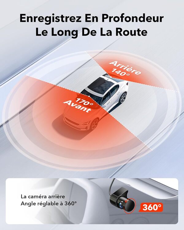 REDTIGER 4K Dashcam Voiture,STARVIS 2,Écran IPS 3,18 Pouces,Carte 128 Go Incluse, WiFi 5,8 GHz,GPS,Vision Nocturne,Grand Angle 170° WDR,Moniteur de Stationnement,Prend en Charge Jusqu'à 256 Go (F7NP)