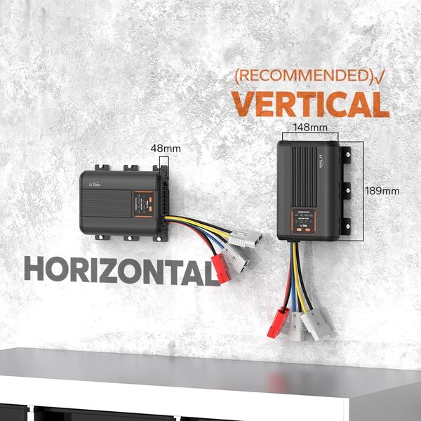 LiTime 12V 40A DC to DC Chargeur de Batterie Convient Aux Batteries 12V Au Lithium Fer Phosphate, Plomb Acide, SLA, Gel, AGM, Calcium, Chargeur Batterie Lithium Convient Aux Caravanes Bateaux Yachts