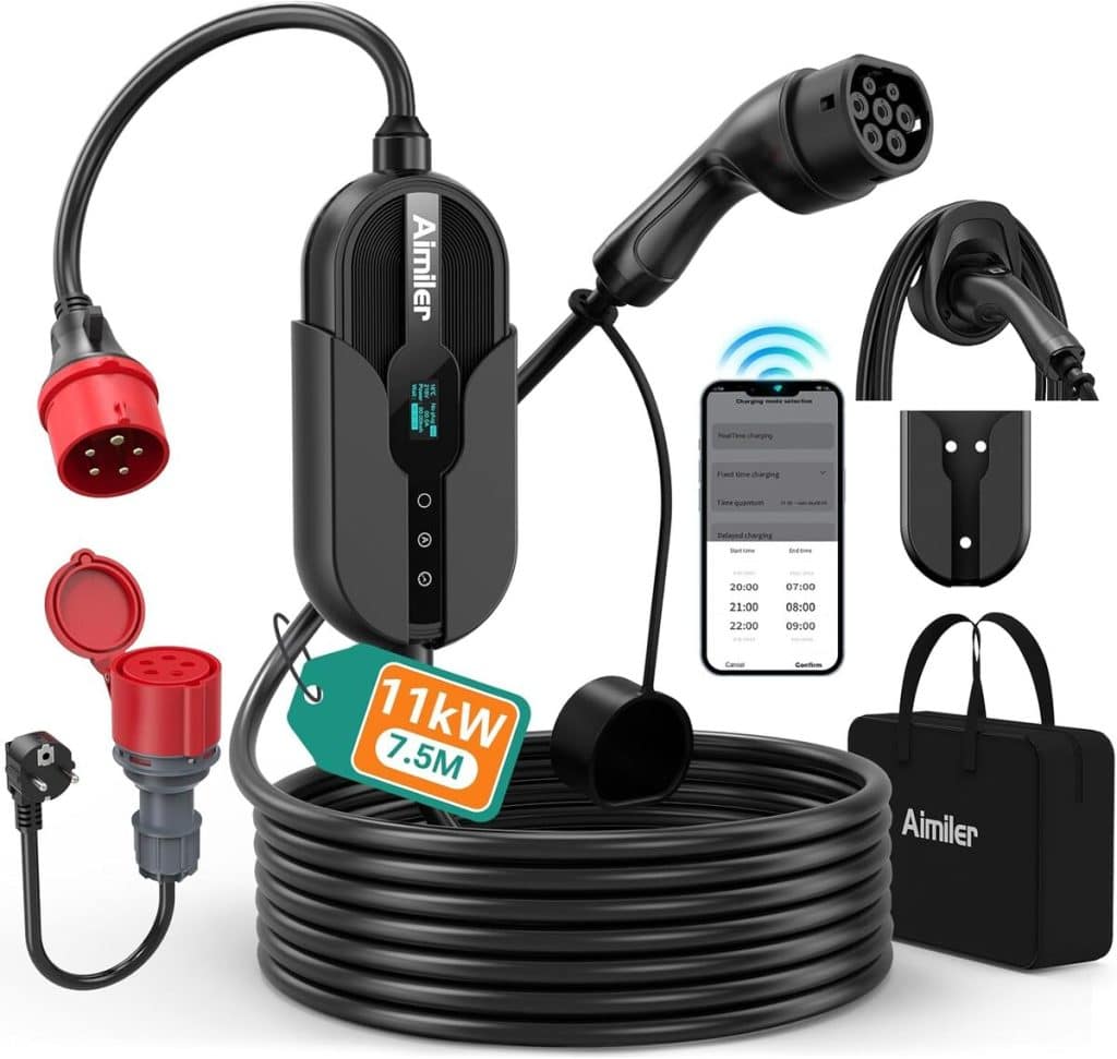 Test : chargeur AIMILER portable triphasé 11kW pour véhicules électriques