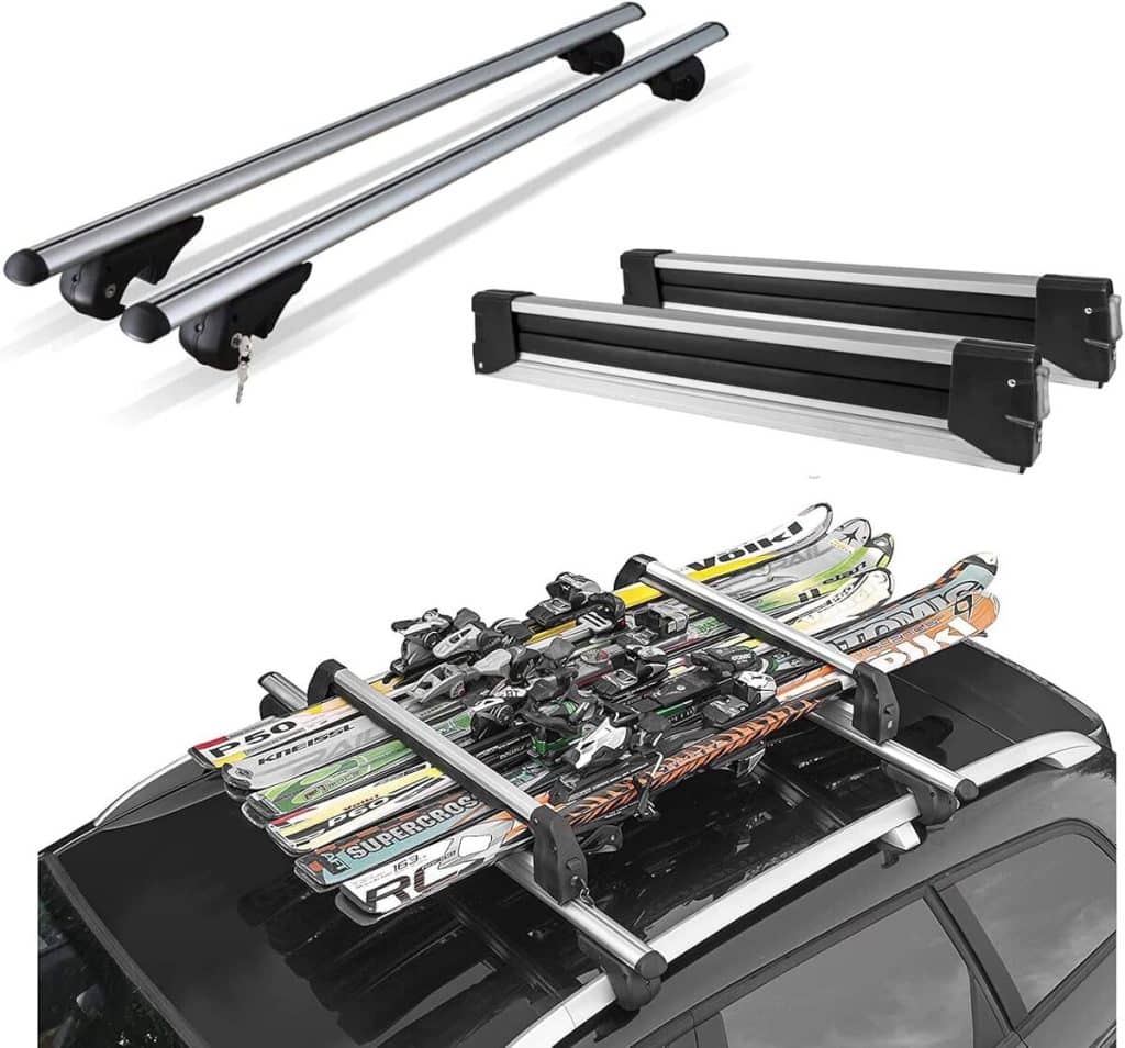 Test des barres de toit avec porte-skis pour Jeep Renegade