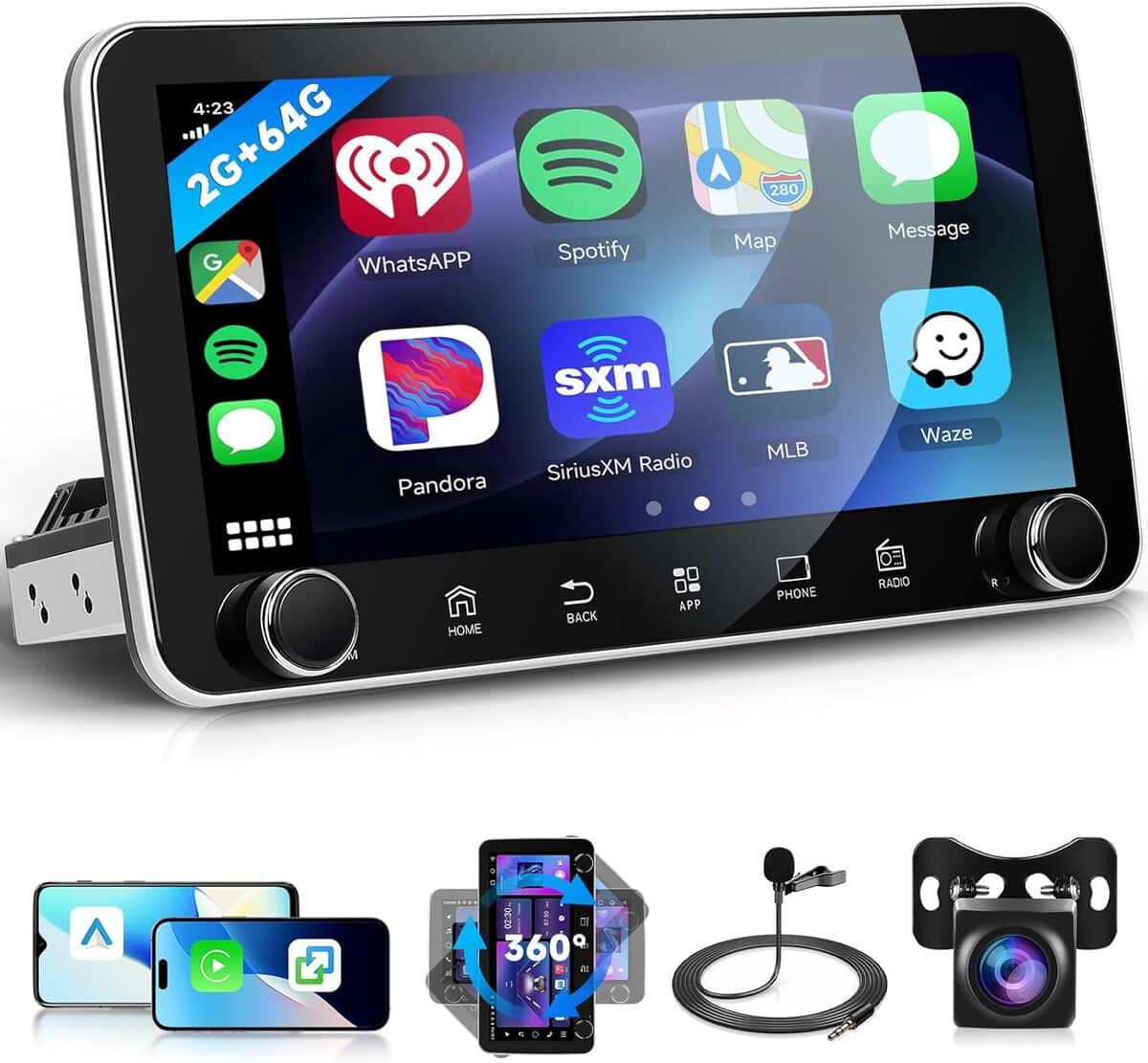 Test autoradio Hodozzy : écran rotatif 10, 36 pouces