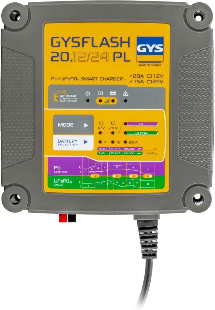 Test chargeur intelligent GYS GYSFLASH 20.12/24 PL