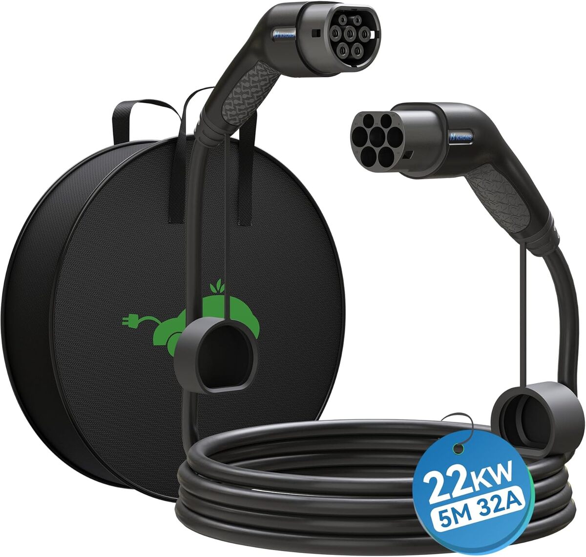 Test du câble HiEVcar Type 2 22 KW 32 A pour voiture électrique