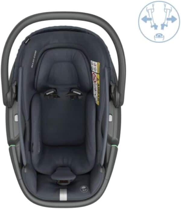 Maxi-Cosi Coral 360 i-Size, Siège-auto bébé, Siège-auto nouveau-né 360, 0 à 12 mois (40 à 75 cm), Rotation à une main, Nacelle ultra légère, G-CELL, Grand canopy pare-soleil, Essential Graphite