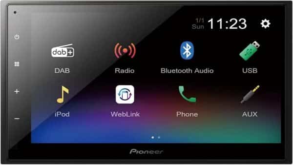 Pioneer DMH-A340DAB Autoradio Multimédia, format 2 DIN, Ecran tactile capacitif 6,8