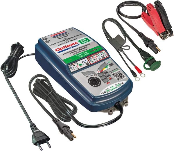 OptiMate TecMate Lithium LFP Select, TM-270, Chargeur-Mainteneur-récupérateur de Batterie étanche 12.8V 9.5A / 16 V 7.5A en 10 étapes