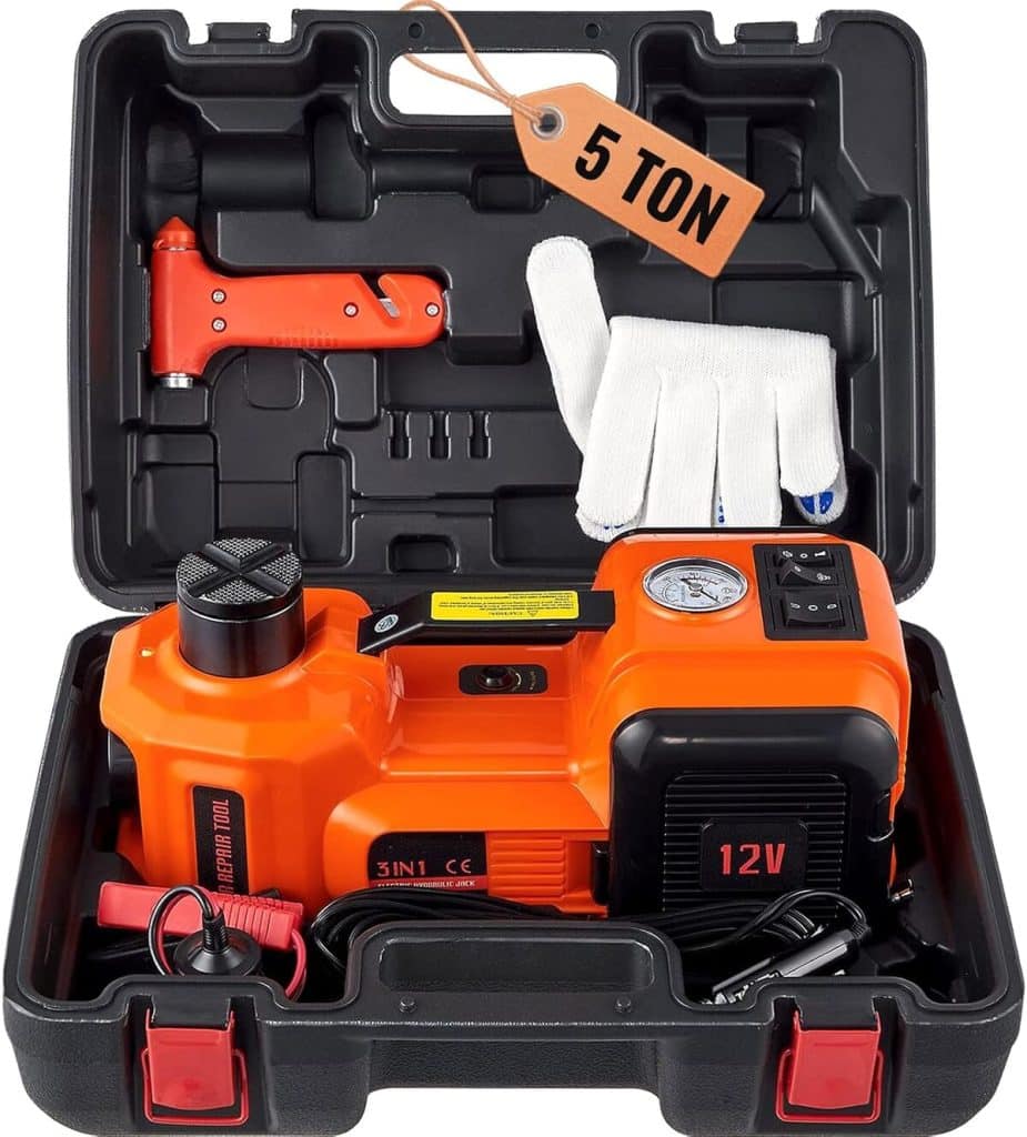 Essai du cric hydraulique électrique VEVOR 5 T : solution de levage et dépannage tout-en-un