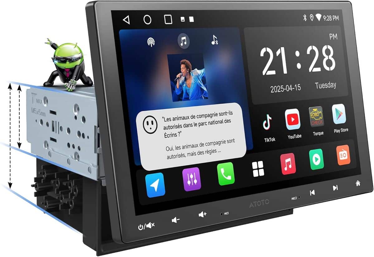 Test : autoradio ATOTOZONE A5L écran flottant et CarPlay sans fil