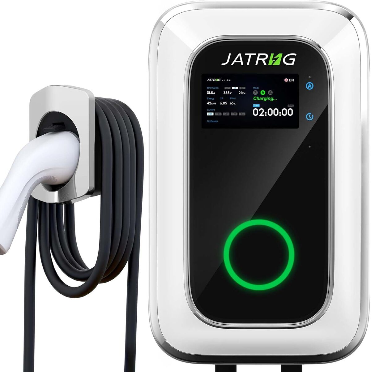 Test de la borne de recharge JATRHG S1 : performance et puissance 7 kW